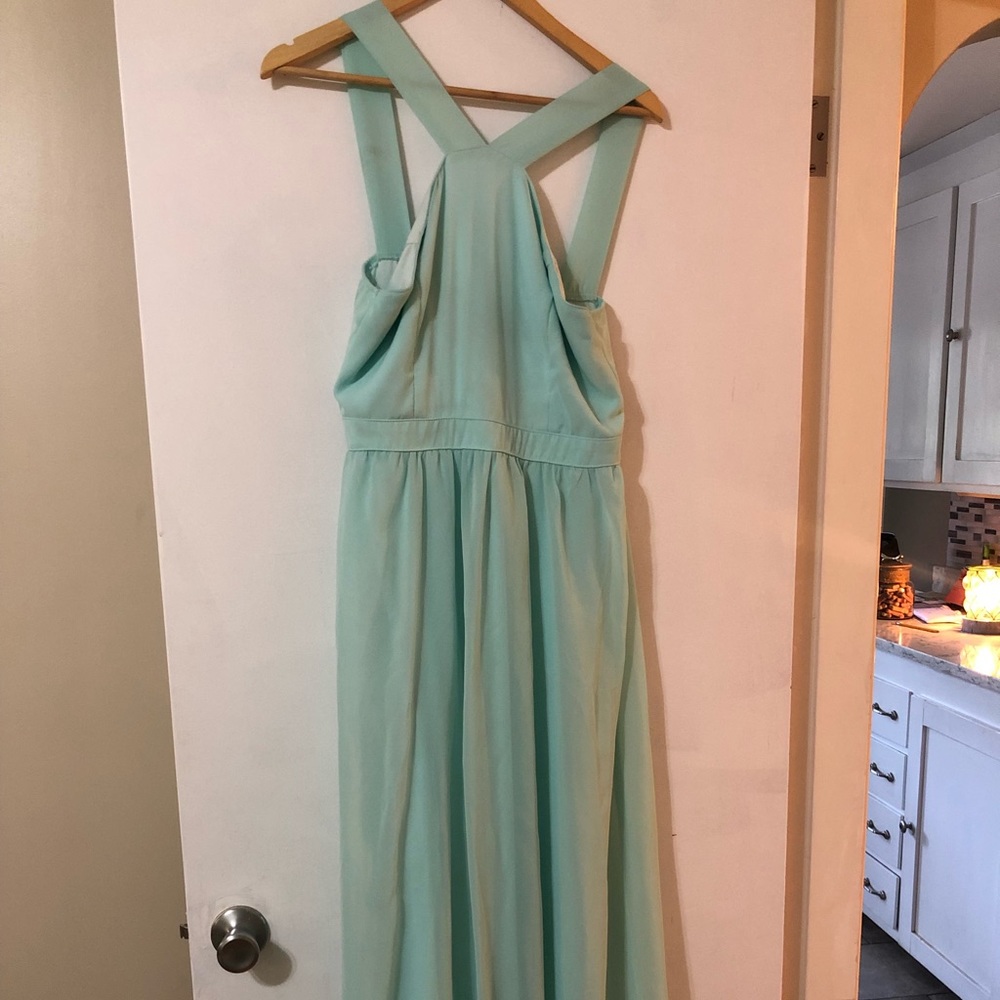 Mint green long dress
